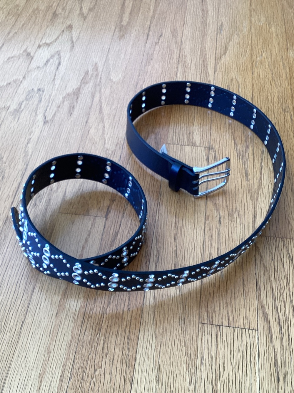 Black Studded Rhinestone Belt
